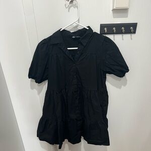 Zara Short Sleeve Poplin Dress